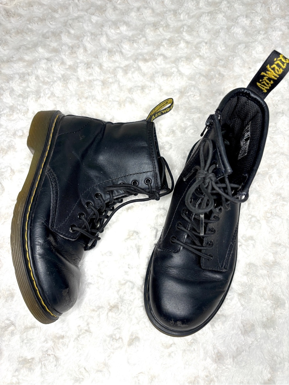 Dr. Martens Kids 1460 J Classic Black Leather Combat Boots 3